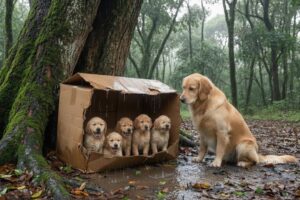 Animal Rescue: A Girl Rescues Mother Dog and Puppies in the Rain