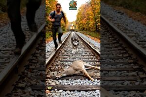 Animal Rescue – Man Saves Deer Seconds Before Train Collision