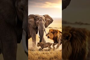Animals fighting #animals #wildanimals #wildlife #lion #elephant #shortvideo #viral