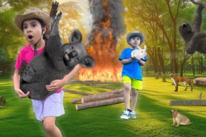Animals for KIDS | Wildfire | Atrin and Soren's Animal Rescue Adventure | Saving animals from fire