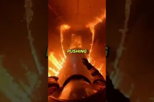 Brave Firefighter Rescues Dog From Construction Ruins In A Burning Building!