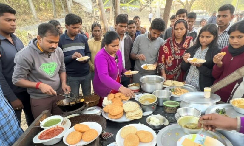 Bustling Indian Street Food Stall | Husband and Wife Duo Serving Up Delicious Kachori and Paratha