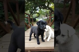 Cute Puppies Playing On The Bridge #puppy #dog #funny #viral #shorts