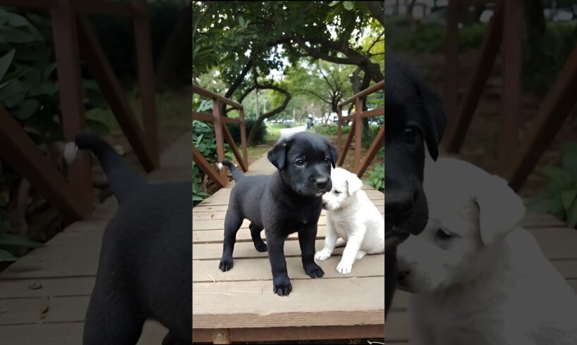 Cute Puppies Playing On The Bridge #puppy #dog #funny #viral #shorts