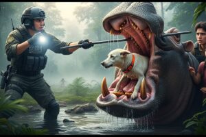 Dog Trapped by Giant Hippo Saved in Dramatic Animal Rescue