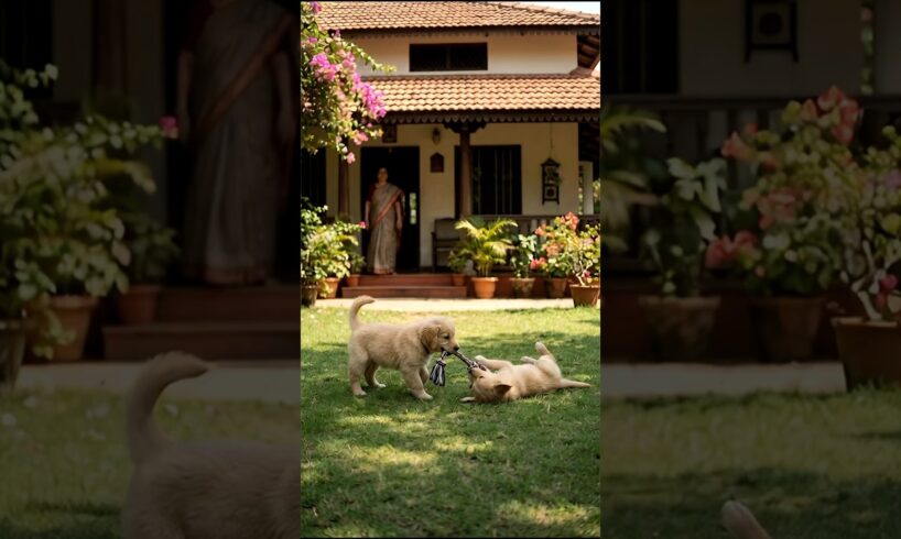 Dogs Playing In The Garden #puppy #dog #funny #viral #shorts