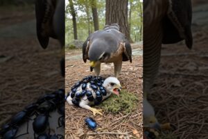 Dying Hawk Rescued by Brave Forest Ranger! #wildalife #animals #rescue