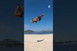 Guy Does Amazing Flips on Slackline