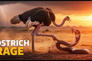 King Cobra Regrets Messing With This Ostrich Family | Animal fights