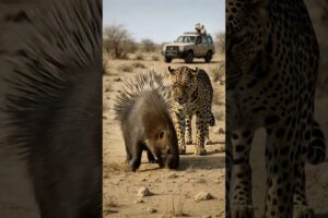 Leopard vs Porcupine: Attack or Back Off?
