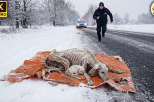 Mother Dog and Puppy Found in Snowstorm | Animal Rescue Awareness
