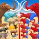 Red Spiderman Animals vs Prehistoric Mammals Mammoth Elephant vs Spiderman Mammoth Elephant vs T-Rex