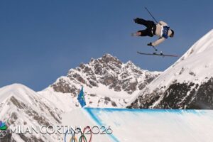 Sarah Hoefflin's ski slips out of binding mid-air, crashes | Winter Olympics 2026 | NBC Sports