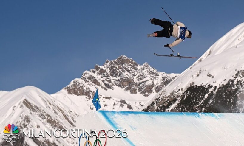 Sarah Hoefflin's ski slips out of binding mid-air, crashes | Winter Olympics 2026 | NBC Sports