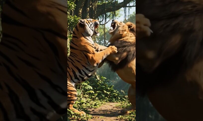 Tiger vs Lion | Epic AI Animal Battle | Realistic Jungle Fight 🔥