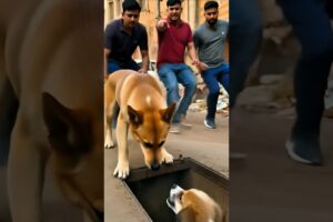street dog puppy rescue 🐶 😱 mother's love animal story #dogrescue #dog #ai #shorts