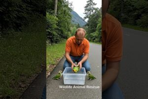 A kind-hearted man rescued a helpless Parrot with chicks by the road - Heartwarming Story