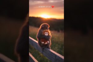 A monkey raised without Mother 🥺❤️🐒 #animalrescue #wildliferescue #cute #shorts #viral