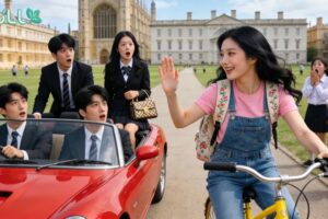 All students avoid those arrogant CEOs—except poor girl who greets them warmly!Everyone's impressed!