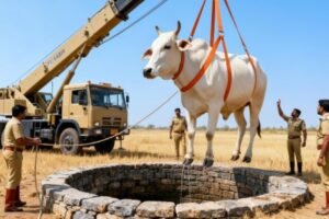 Animal Rescue 🐄 Cow Trapped In Deep Well Saved | Heroic Rescue Team