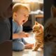 Baby Talks to a Cute Kitten 😻👶 #shorts #baby #cat #cuteanimals #viral
