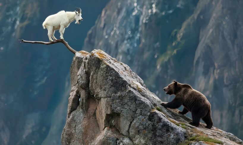 Bear Vs Mountain Goat: No Way To Catch The GOAT