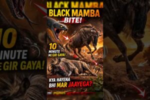 Black Mamba Bite 😱 10 Minute Me Gir Gaya Wilderbeest#animalfight
