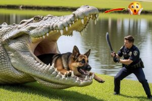 Brave Heroes Battle GIANT CROCODILE to Save German Shepherd's Life 🐊