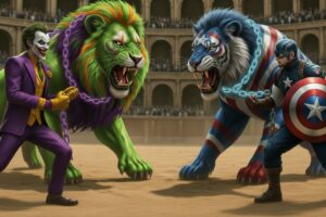⚔️ Ferocious Captain America KING lion 🆚 Massive Joker lion Ultimate Wild Animal Fights Showdown