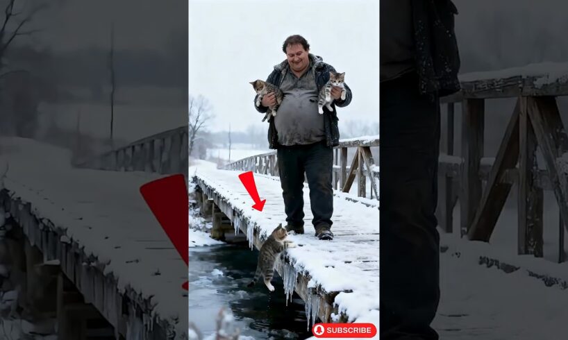 Golden Retriever Rescue of Three Kittens in the Frozen River #animals #animalrescue #dog #save