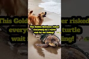 Golden Retriever Saves Turtle's Life in Ocean – Heartwarming Rescue! #dog #goldenretriever #animals