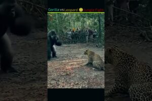 Gorilla vs Leopard 😳 Jungle Fight #hindifacts #facts #animals