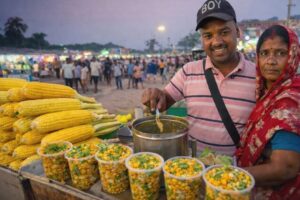Hardworking Mother & Son Selling Corn Chaat at New Digha Sea Beach | Street Food West Bengal