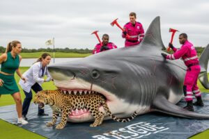 Heroic Animal Rescue Saves the Brave Mother Leopard from a Hungry Shark 🐆🦈