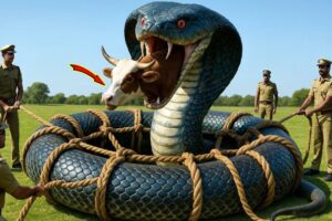 Heroic Rescue Team Saves Innocent Cow from GIANT King Cobra Attack