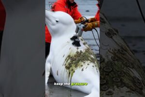 Incredible Rescue: Removing Barnacles from a Beluga Whale #shorts #viral #animalrescue