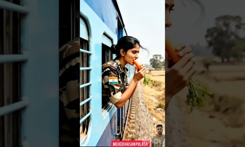 Indian lady soldiers saved the carrot tree from drying by watering it 😭 #ai#shorts#army#tree#carrot