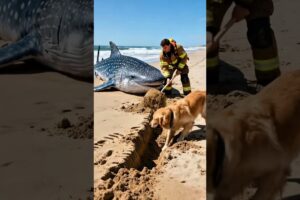 Kind Dog saves Whale Shark from Dying #dog #goldenretriever #animalrescue
