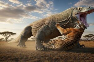 Komodo Dragon vs Tiger – The Deadliest Jungle Showdown | Epic Animal Clash