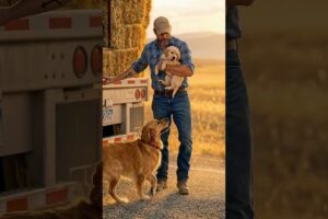 Mom Golden Retriever SAVES Baby From Hay DISASTER!! #rescue #animals