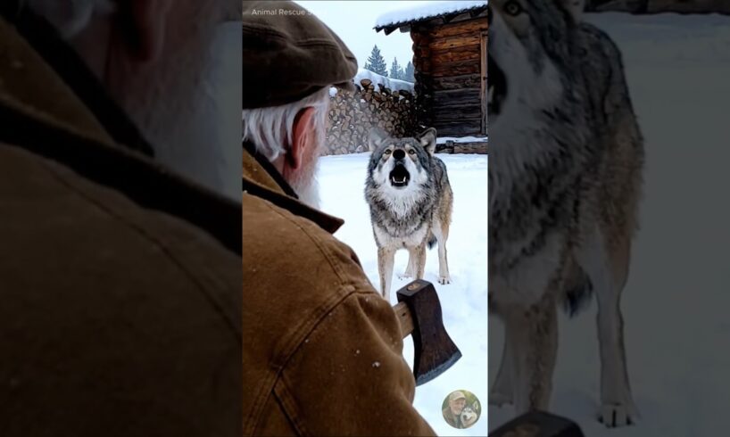 Mother wolf Saves Her Cubs with the Help of an Old Guy!  #rescueanimals  #rescueme #rescue