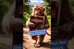 One Hand Missing, But Not Hope: A Baby Monkey’s Emotional Fight for Life#monkey #animals#shortsfeed