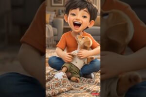 Puppy Almost Hit by Bike… Saved by a Kind Boy ❤️🐶#PuppyRescue #DogStory #Heartwarming #Kindness #ai