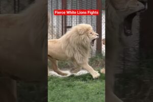 White Lions Brutal Roar Fights for Mating Right & Territory #animals#fighting#shorts#explore