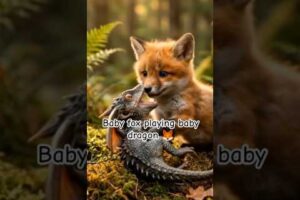 baby fox playing baby dragon #shortvideo #animals #facts #reels #livingthingsfacts #livingthings