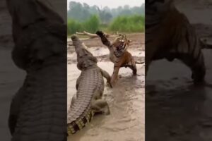 APEX PREDATORS UNLEASHED: Tiger vs. Crocodile | Battle for the Riverbank! 🐯🐊 #animalattack #animals