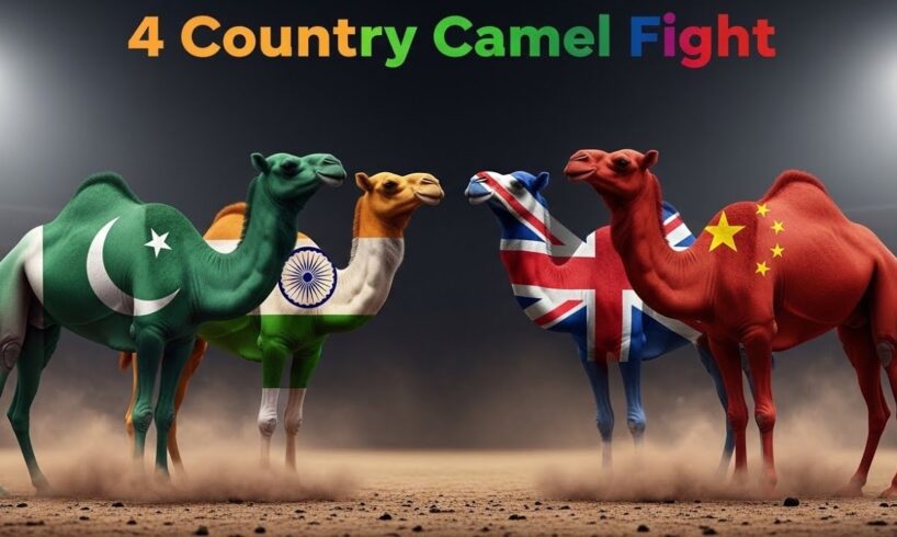 Animal Fight Part 17 | 4 Camels Clash in Desert | Intense AI Animal Battle Hindi | Animal Fight
