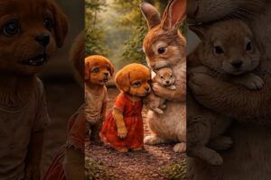 Brave Puppy & Sister Saved a Little Rabbit 🐰 | Heart Touching Animal Rescue Story #shorts