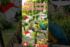 Cat vs Mouse Parrot Gets Saved By Super Mouse 🦜🐭 Watch Till End #shorts #AnimalLovers #ActionShorts