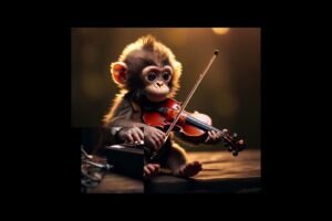 Cute and funny monkey loves playing musical instruments and camping #shorts